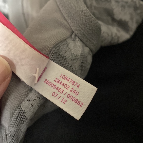 PINK Lace Bandeau - Gray Lace - Large - Picture 7 of 8